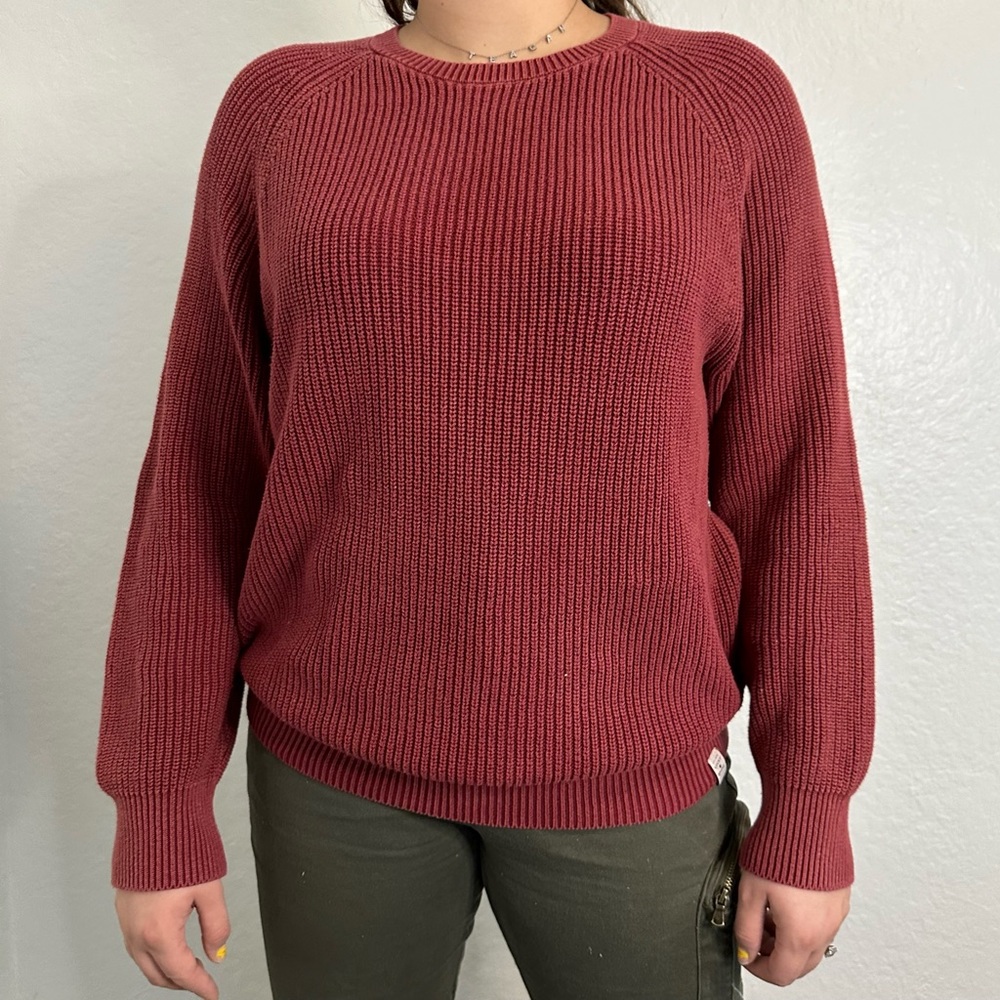 Maroon Lucky Brand Knitted Sweater Size Large